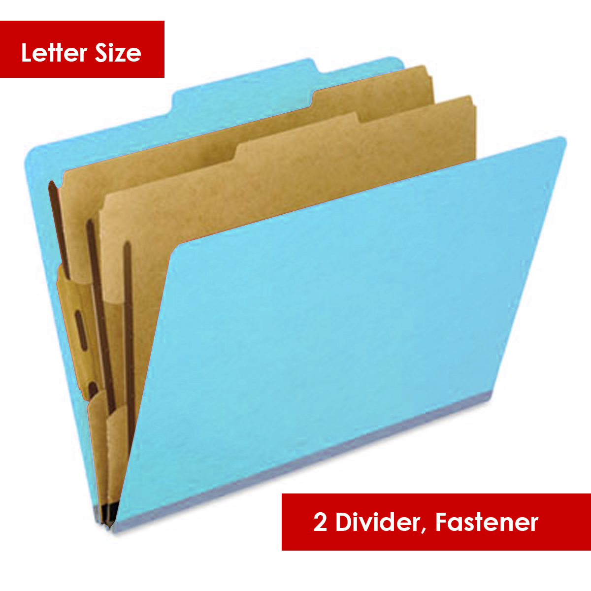 1 Divider Embedded Fasteners Yellow Letter Size 23734 2/5 Cut Tab Standard Pendaflex Classification Folders 10/BX 